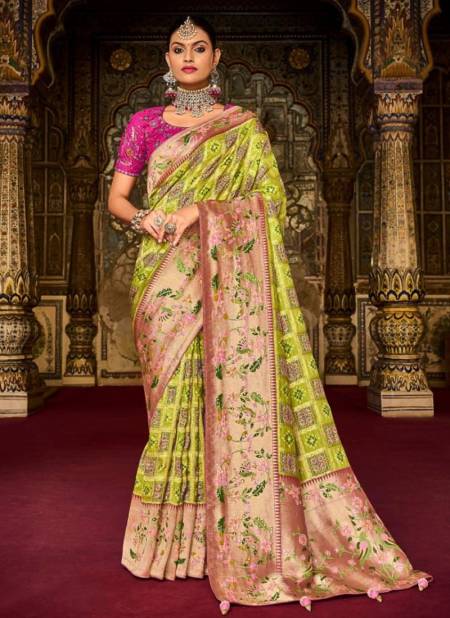 Light Green Colour M.N Rangrez New Latest Designer Festive Wear Silk Saree Collection 6407